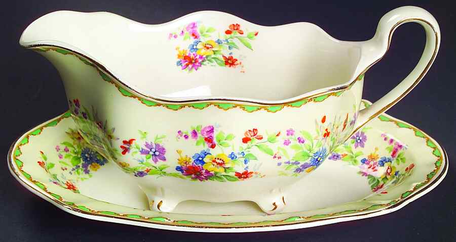 Springtime Gravy Boat & Underplate/Relish by Johnson Brothers-1