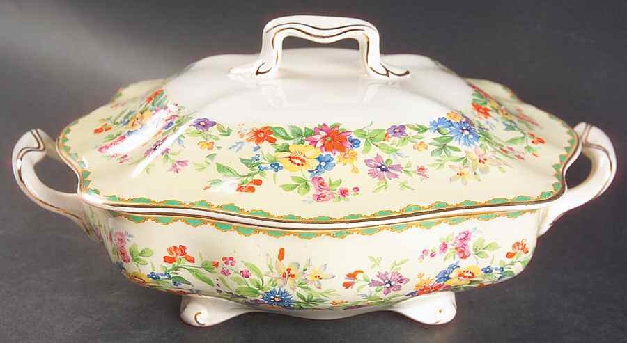 Springtime Oval Covered Vegetable by Johnson Brothers-1