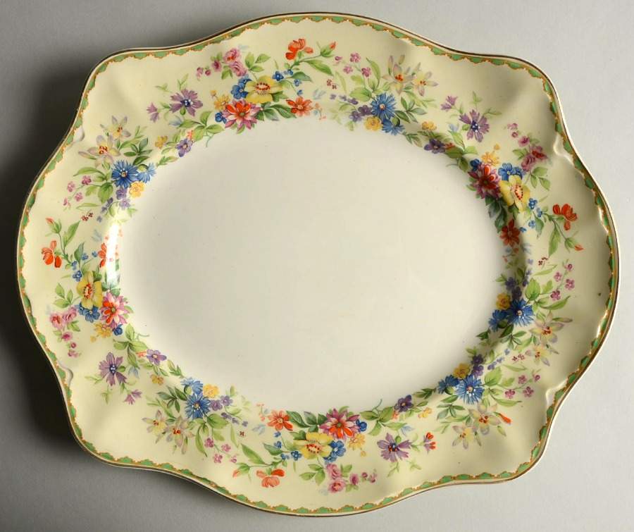 Springtime 13" Oval Serving Platter by Johnson Brothers-1