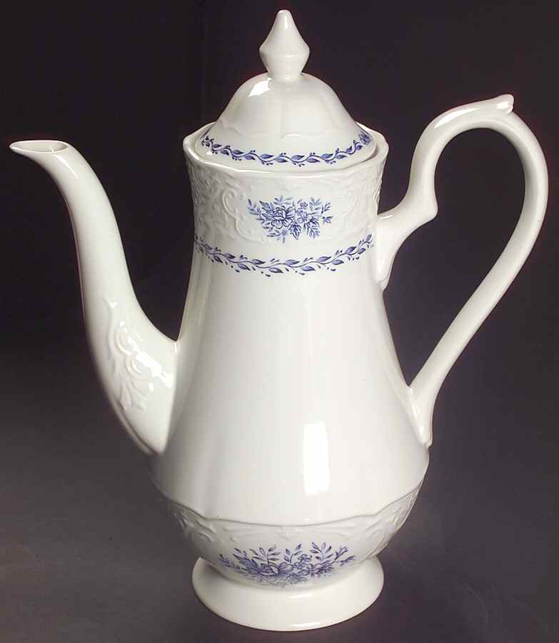 Springfield (Blue Flowers) Coffee Pot & Lid by Johnson Brothers-1