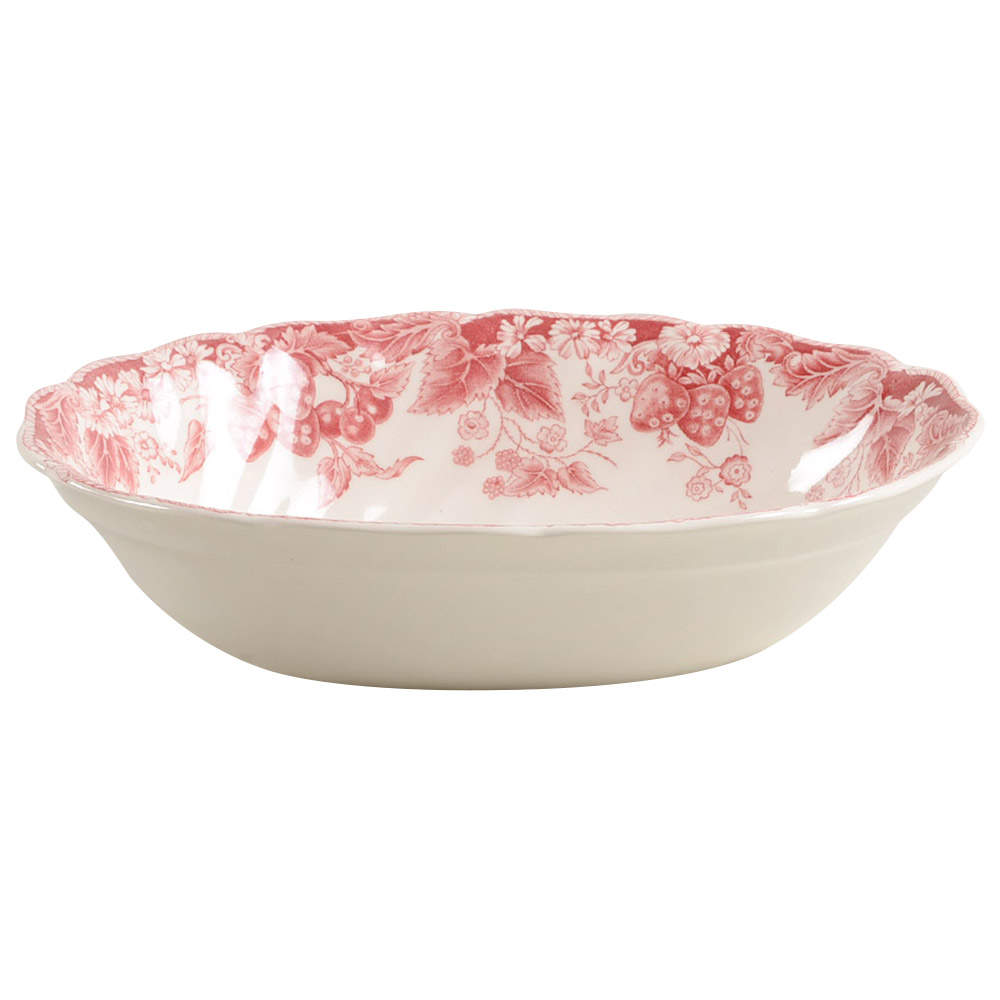 Strawberry Fair Pink 8" Oval Vegetable Bowl by Johnson Brothers-1