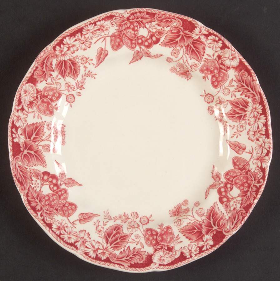 Strawberry Fair Pink Dessert/Pie Plate by Johnson Brothers-1