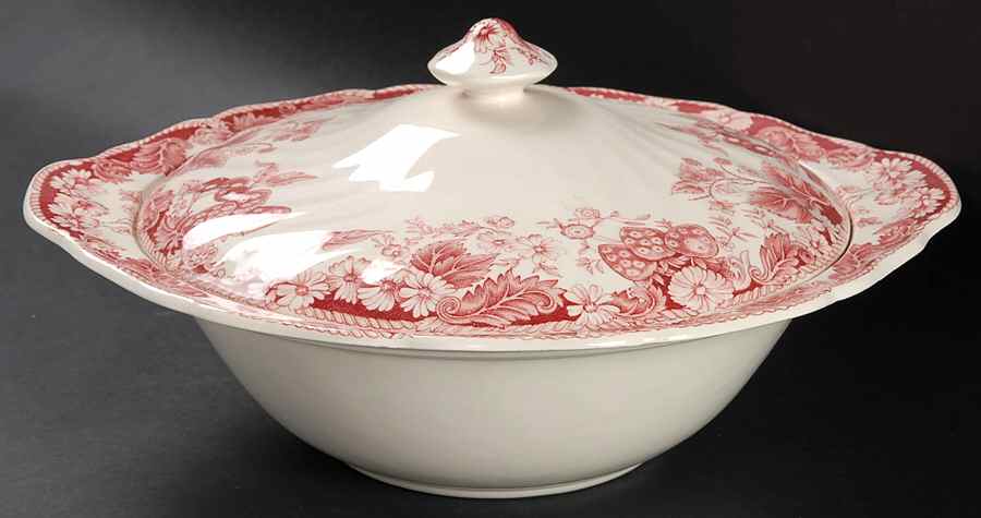 Strawberry Fair Pink Round Covered Vegetable by Johnson Brothers-1