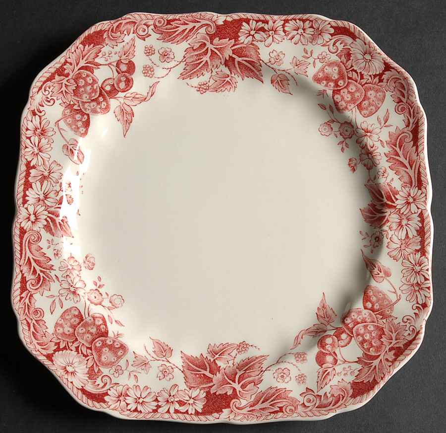 Strawberry Fair Pink Square Salad Plate by Johnson Brothers-1