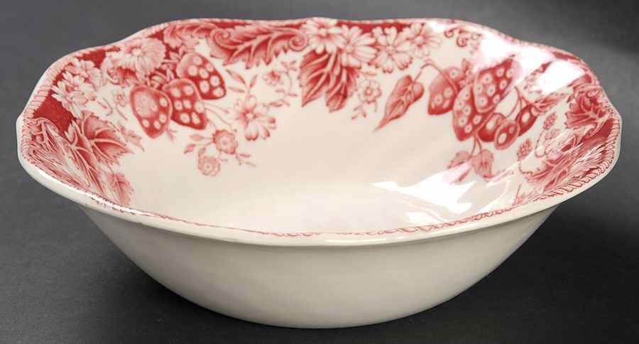 Strawberry Fair Pink Square Cereal Bowl by Johnson Brothers-1