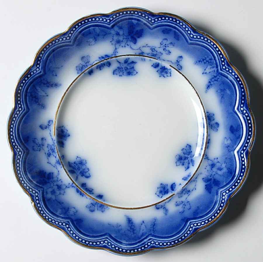 St Louis (Flow Blue) Dessert/Pie Plate by Johnson Brothers-1