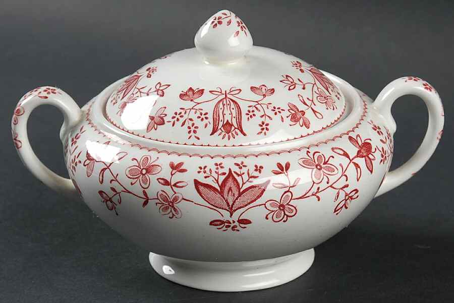 Stratford Pink Sugar Bowl & Lid by Johnson Brothers-1
