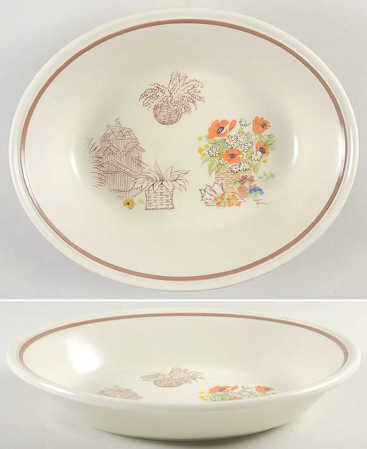 Strawmarket 10" Oval Vegetable Bowl by Johnson Brothers-1