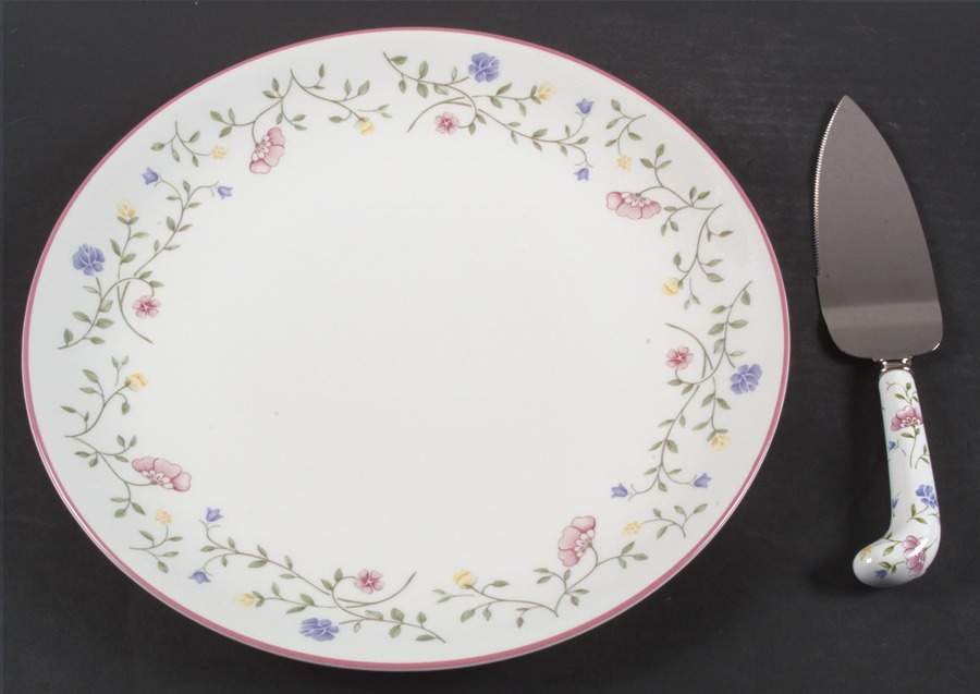 Summer Chintz (Made in England, Earthenware) Cake Plate & Server w/No Box by Johnson Brothers-1