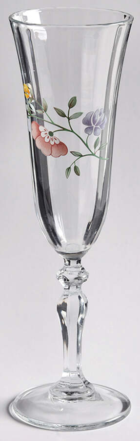 Summer Chintz (Made in England, Earthenware) Glassware Champagne Flute by Johnson Brothers-1
