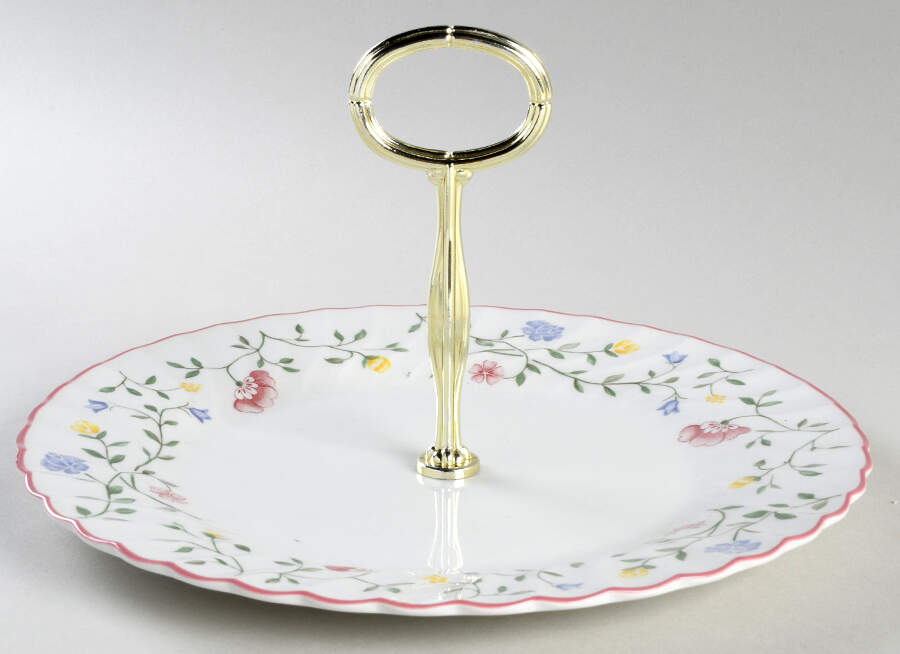 Summer Chintz (Made in England, Earthenware) Round Serving Plate with Handle (DP) by Johnson Brothers-1