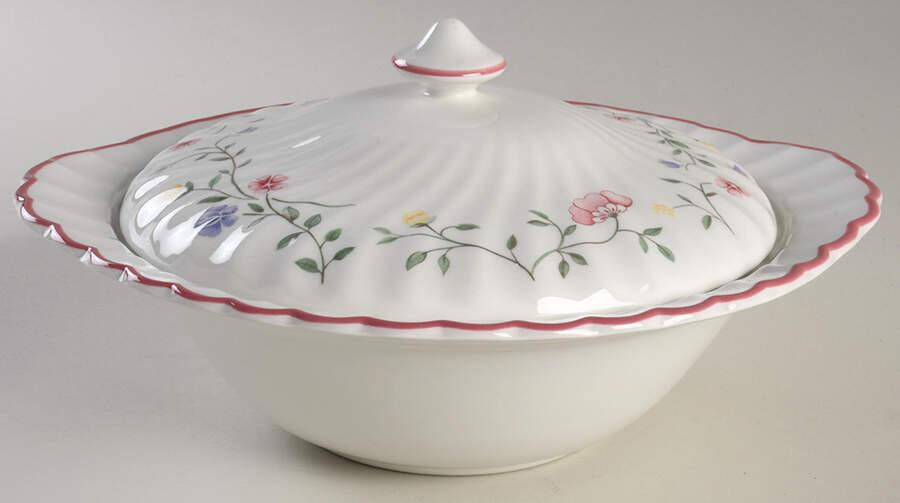Summer Chintz (Made in England, Earthenware) Round Covered Vegetable by Johnson Brothers-1