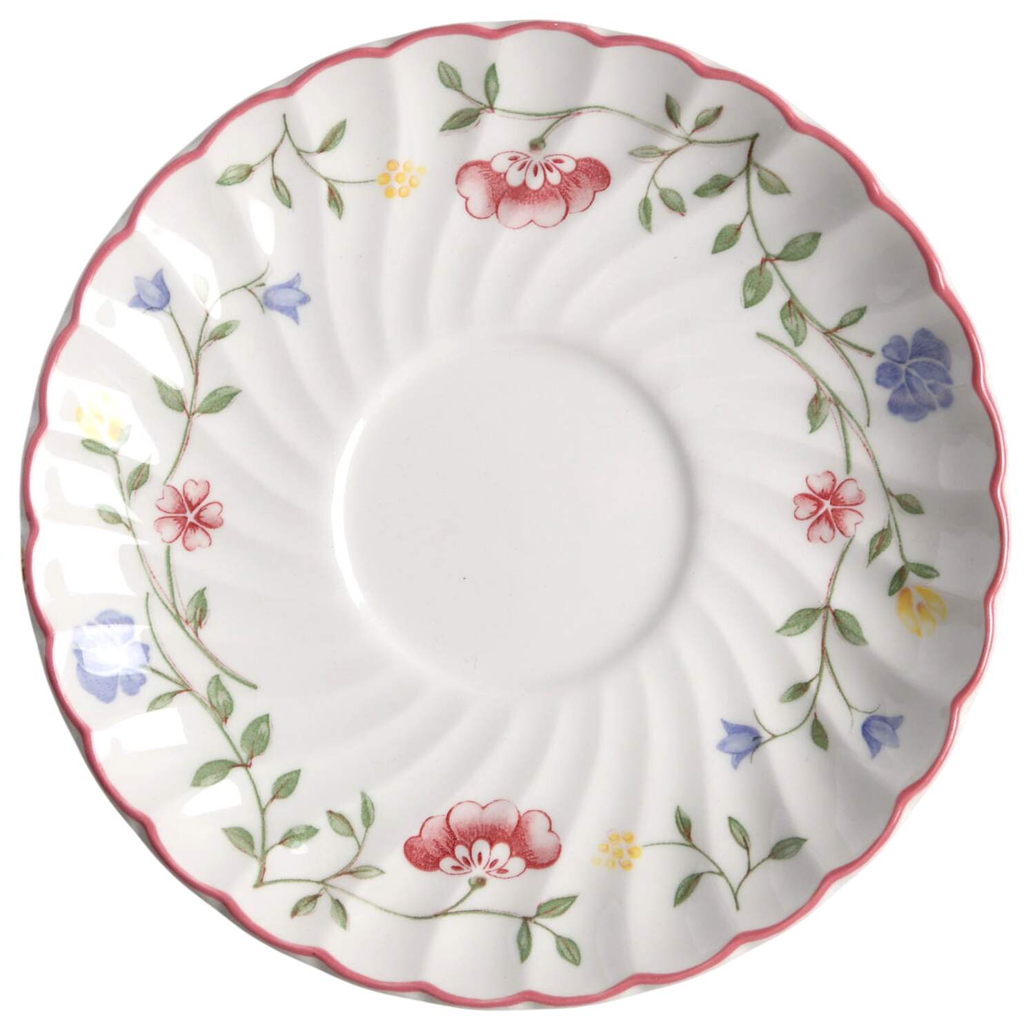 Summer Chintz (Made in England, Earthenware) Saucer for Cream Soup Bowl by Johnson Brothers-1