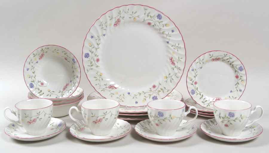 Summer Chintz (Made in England, Earthenware) 20pc Set=4 Ea CSFL,DPM2,BB,CERC by Johnson Brothers-1