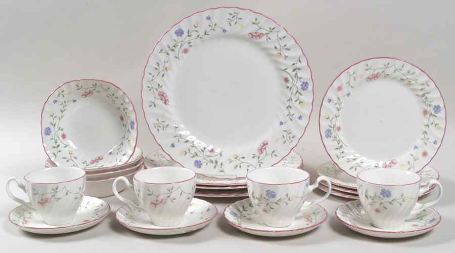 Summer Chintz (Made in England, Earthenware) 20pc Set=4ea CSFL,DPL,SP,CERQ by Johnson Brothers-1