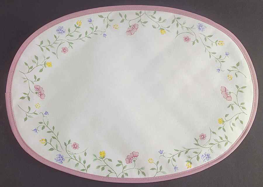 Summer Chintz (Made in England, Earthenware) Oval Cloth Placemat by Johnson Brothers-1