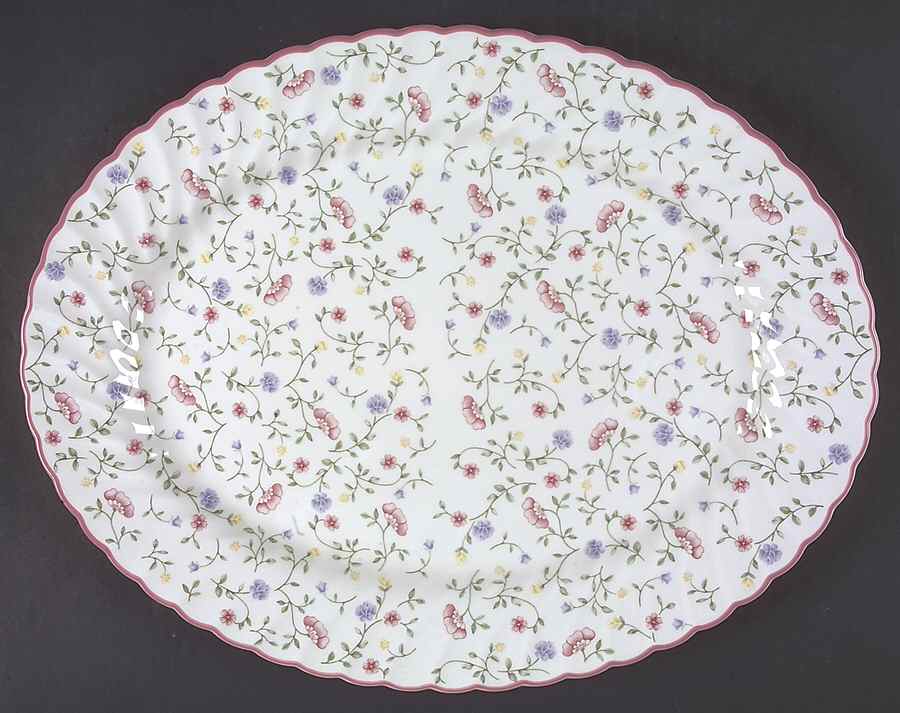 Summer Chintz (Made in England, Earthenware) 15" Oval Serving Platter by Johnson Brothers-1