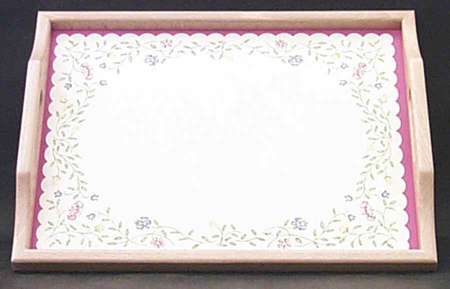 Summer Chintz (Made in England, Earthenware) Rectangular Wood Tray by Johnson Brothers-1