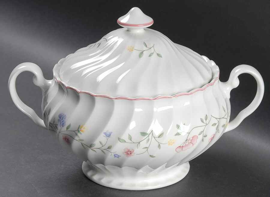 Summer Chintz (Made in England, Earthenware) Large Round Covered Vegetable by Johnson Brothers-1