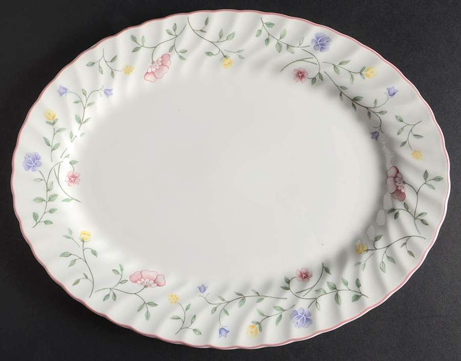 Summer Chintz (Made in England, Earthenware) 12" Oval Serving Platter by Johnson Brothers-1
