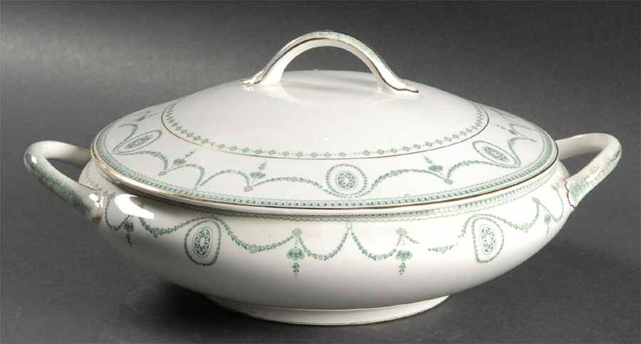Sultana Blue Green Round Covered Vegetable by Johnson Brothers-1