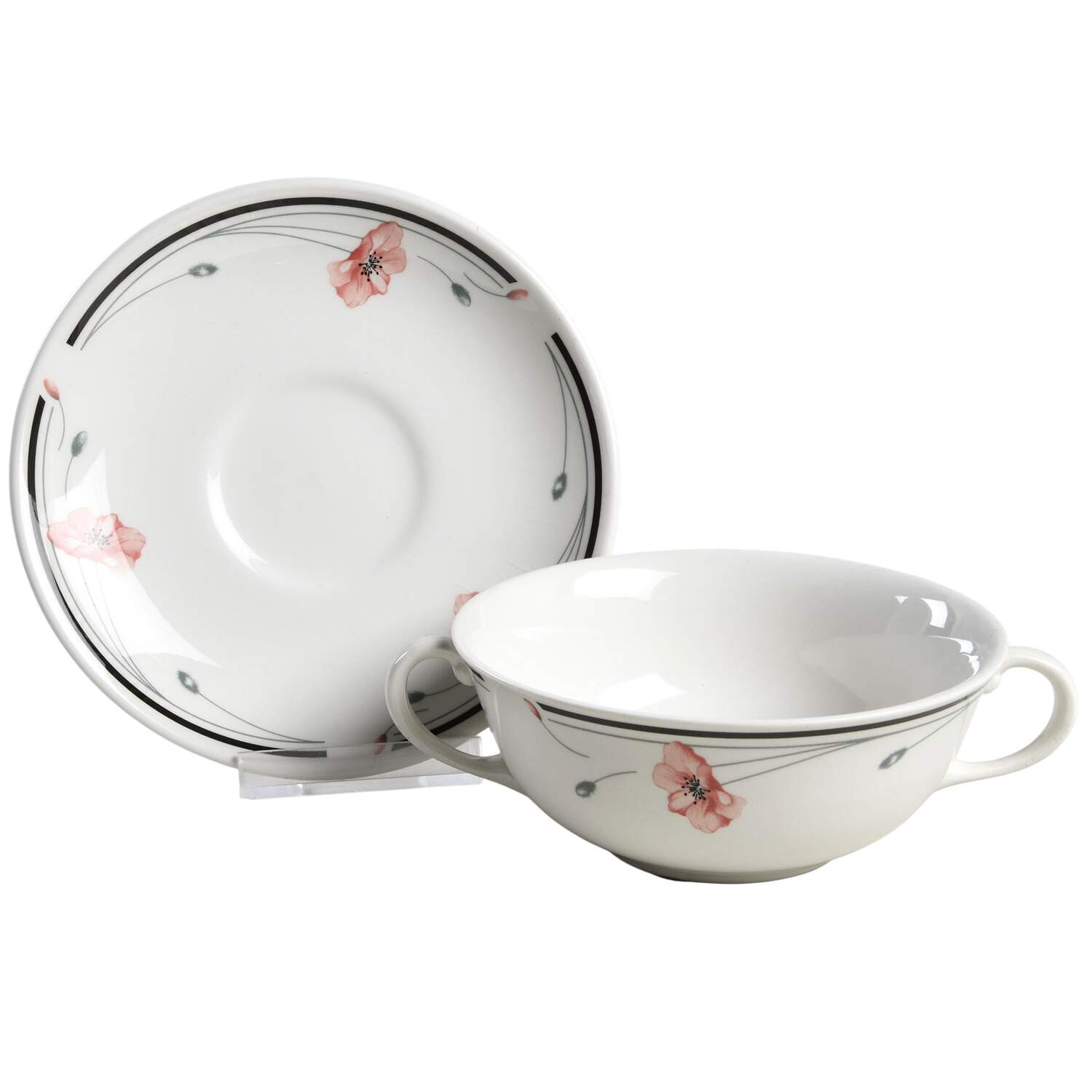 Summerfields Flat Cream Soup Bowl & Saucer Set by Johnson Brothers-1