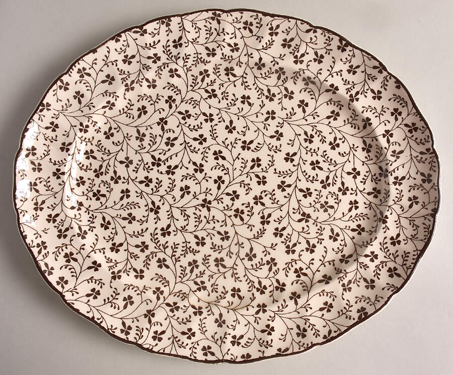 Susanna Brown 15" Oval Serving Platter by Johnson Brothers-1