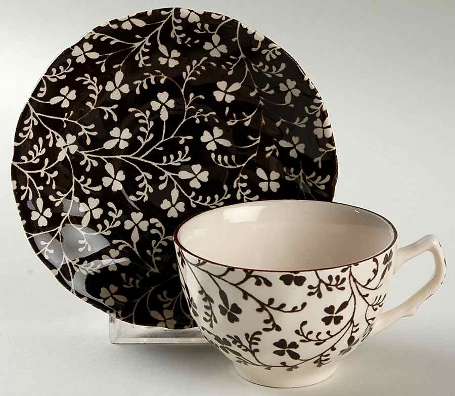Susanna Brown Flat Cup & Saucer Set by Johnson Brothers-1