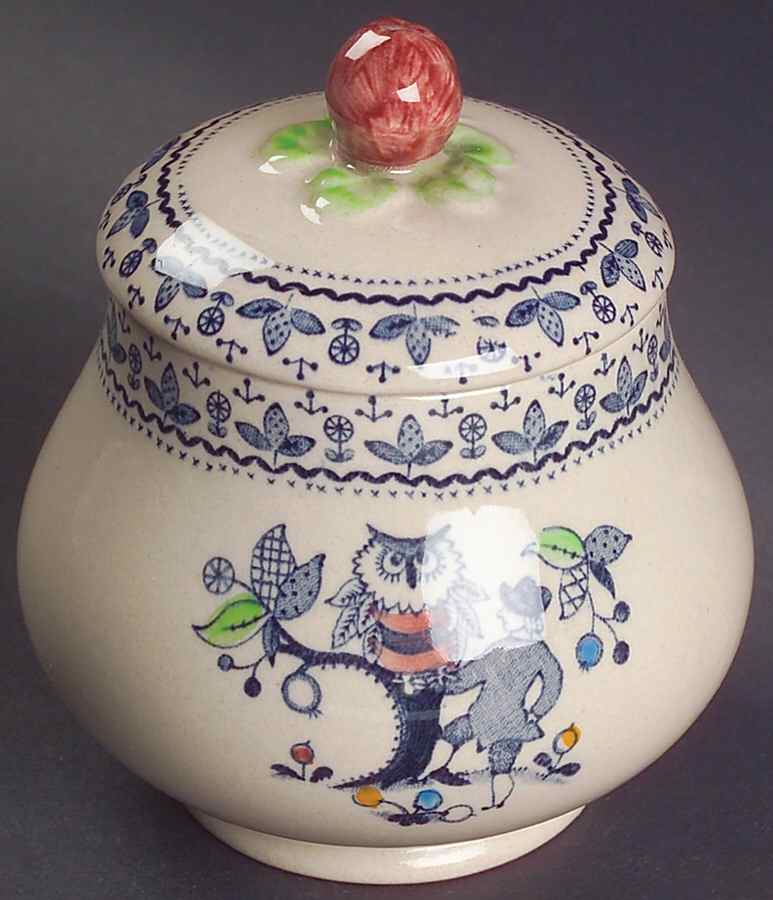 Sugar and Spice Blue Sugar Bowl & Lid by Johnson Brothers-1