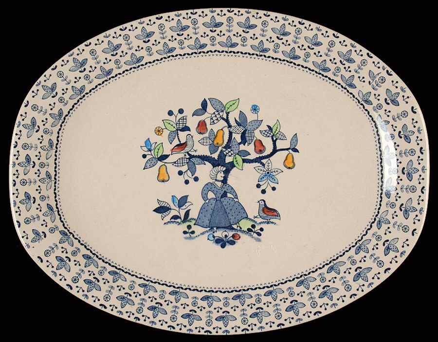 Sugar and Spice Blue 12" Oval Serving Platter by Johnson Brothers-1
