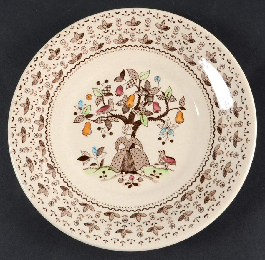 Sugar and Spice Brown Underplate for Gravy Boat by Johnson Brothers-1