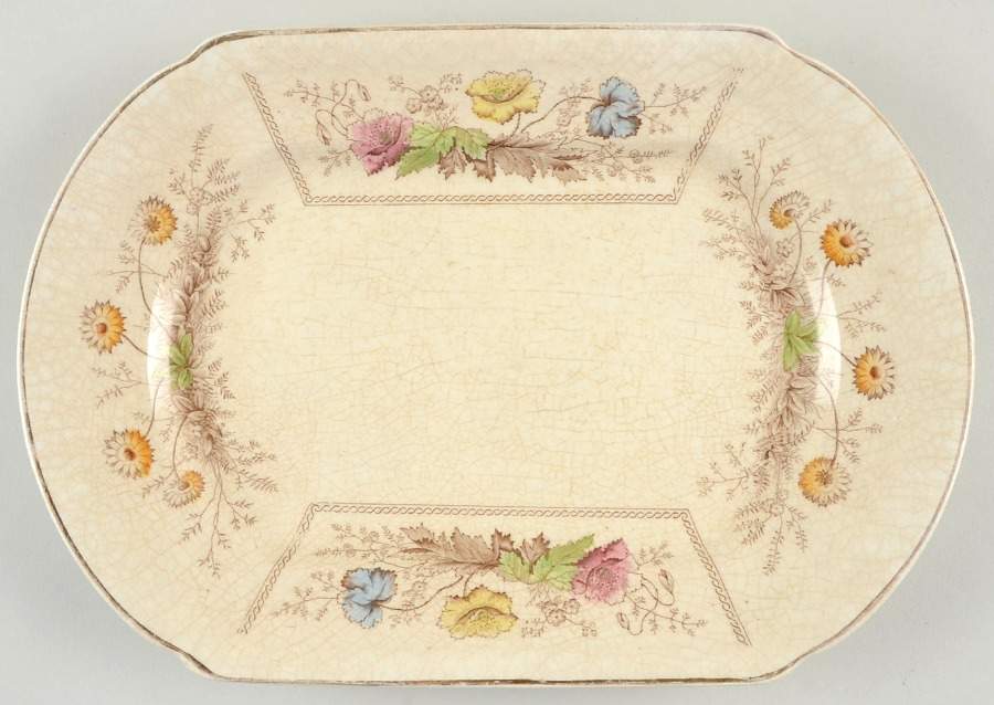 Sylvan Brown Multicolor 12" Oval Serving Platter by Johnson Brothers-1