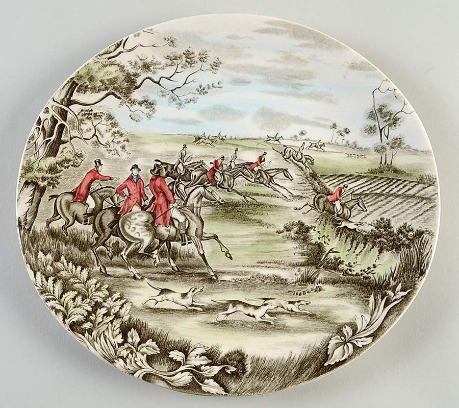 Tally Ho 10" Oval Serving Platter by Johnson Brothers-1