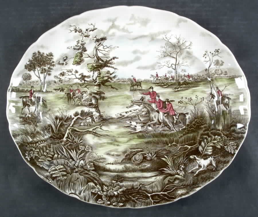 Tally Ho 15" Oval Serving Platter by Johnson Brothers-1