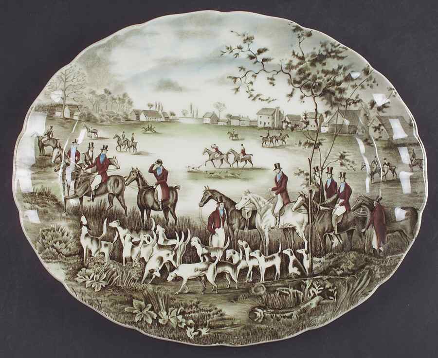 Tally Ho 11" Oval Serving Platter by Johnson Brothers-1