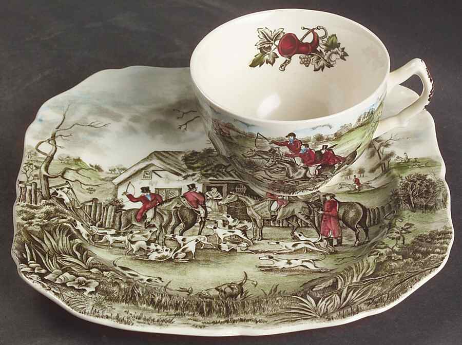 Tally Ho Snack Plate & Cup Set by Johnson Brothers-1