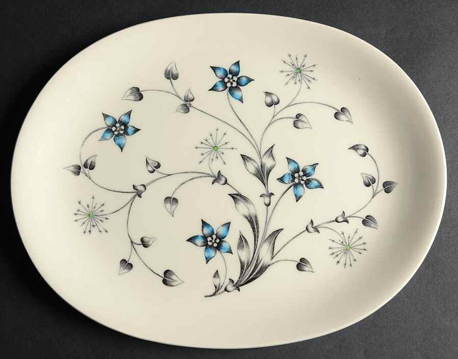 Titania Blue 12" Oval Serving Platter by Johnson Brothers-1
