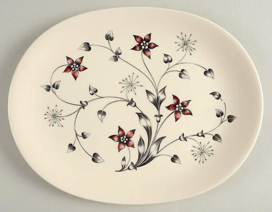 Titania Red 12" Oval Serving Platter by Johnson Brothers-1