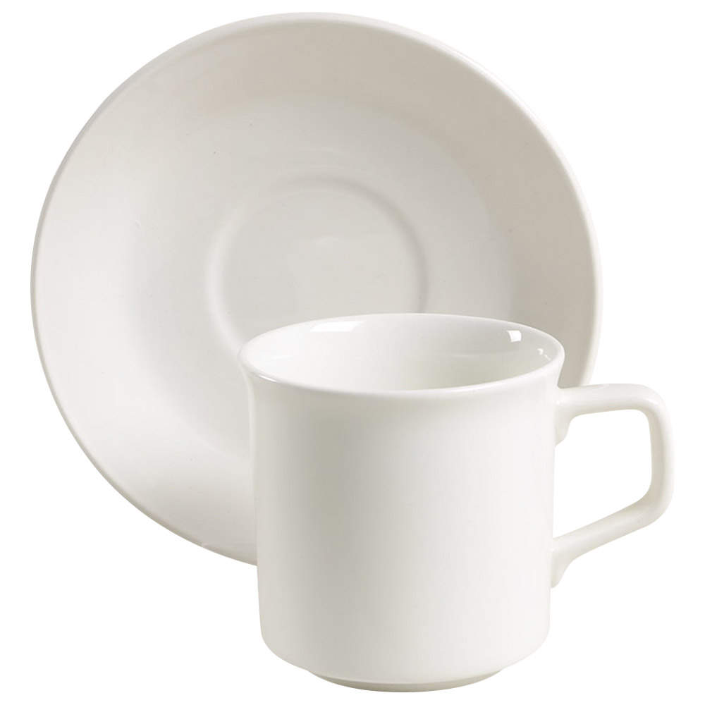 Tivoli White Flat Cup & Saucer Set by Johnson Brothers-1