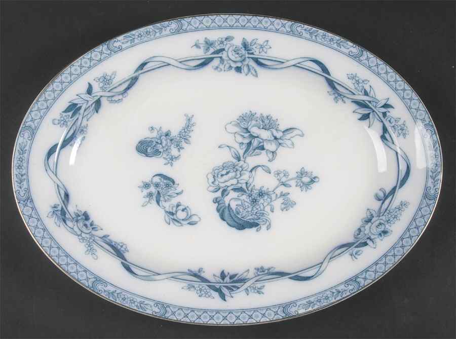 Tokio Transferware 14" Oval Serving Platter by Johnson Brothers-1