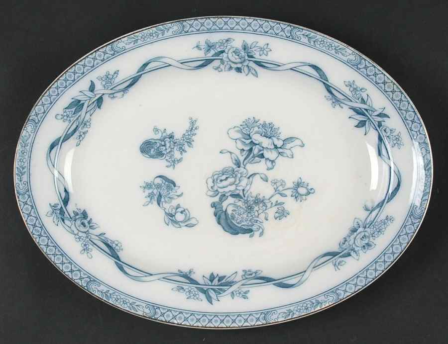 Tokio Transferware 12" Oval Serving Platter by Johnson Brothers-1