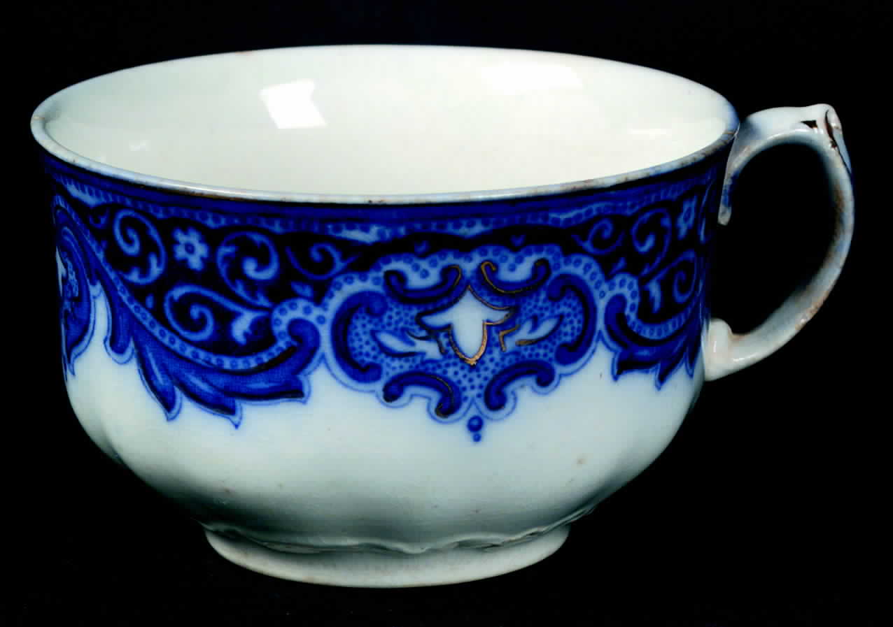 Tokio (Flow Blue, Scalloped, Rim Design) Flat Cup by Johnson Brothers-1