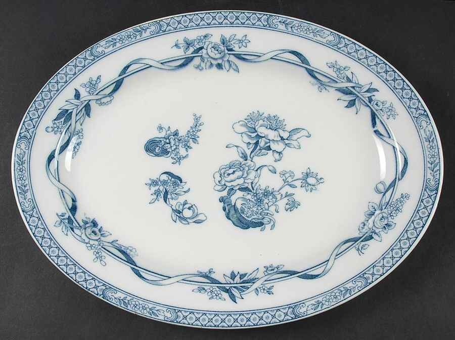 Tokio Transferware 12" Oval Serving Platter by Johnson Brothers-1