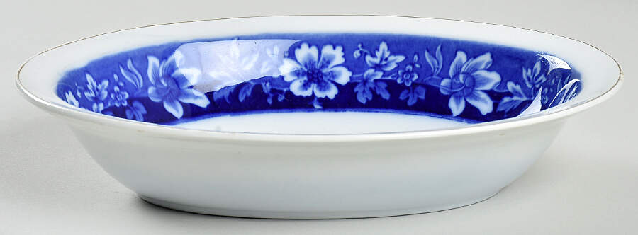 Turin Blue (Flow Blue) 8" Oval Vegetable Bowl by Johnson Brothers-1