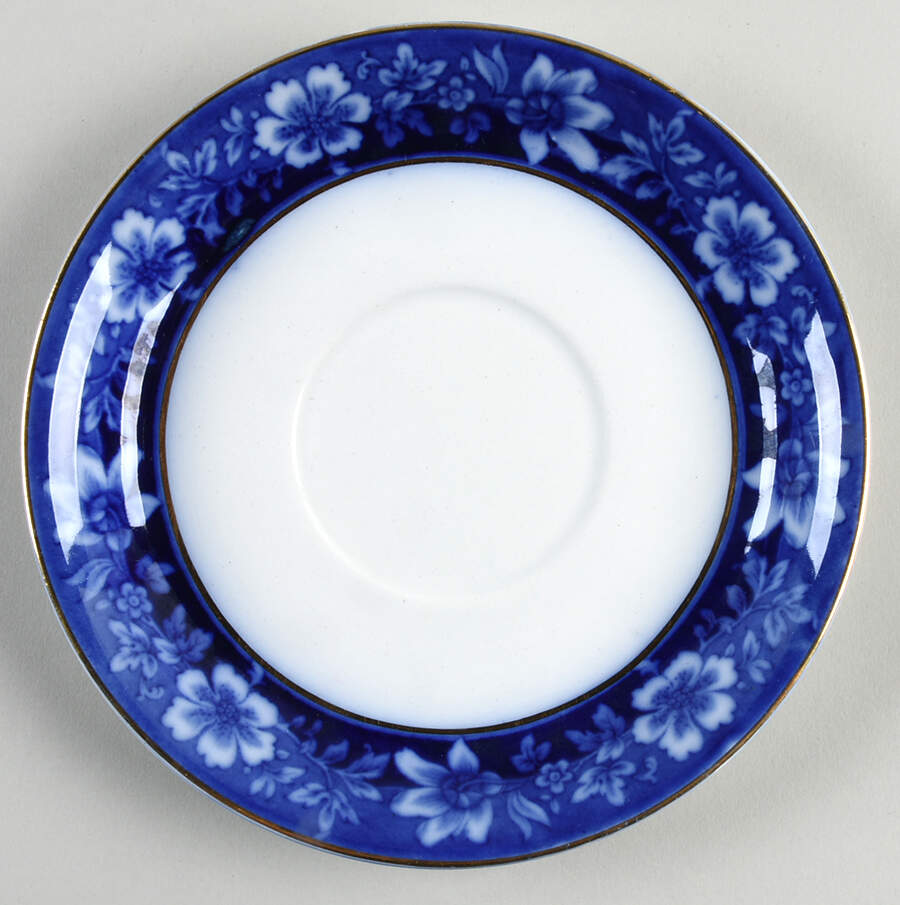 Turin Blue (Flow Blue) Saucer for Cream Soup Bowl by Johnson Brothers-1
