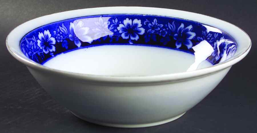 Turin Blue (Flow Blue) 9" Round Vegetable Bowl by Johnson Brothers-1
