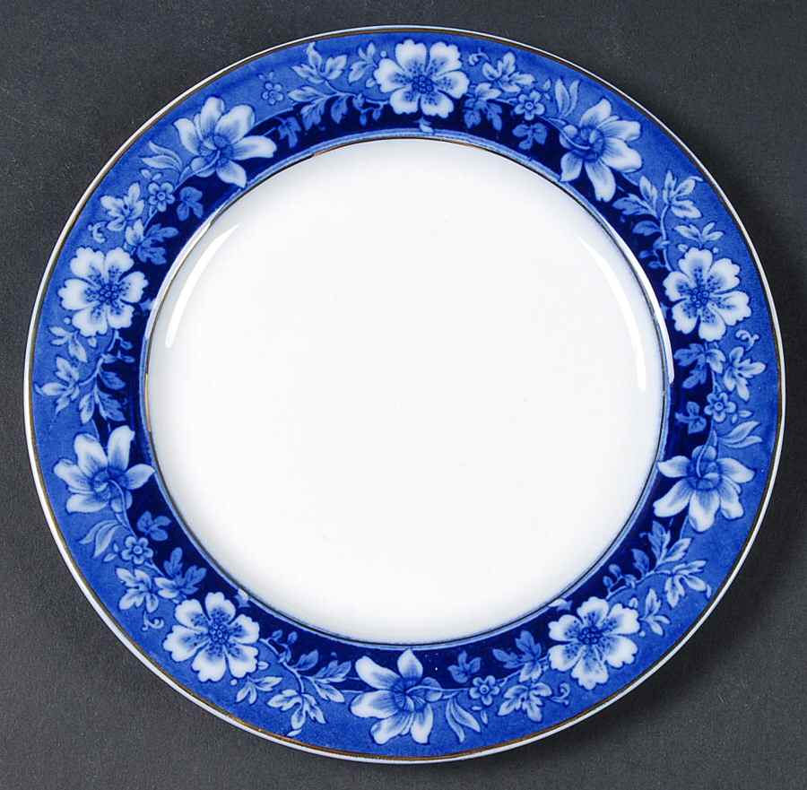 Turin Blue (Flow Blue) Dessert/Pie Plate by Johnson Brothers-1