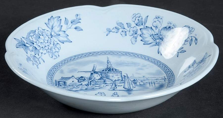 Tulip Time Blue (Blue Background) Fruit/Dessert (Sauce) Bowl by Johnson Brothers-1