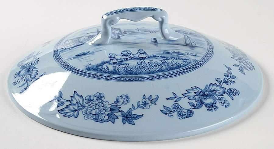 Tulip Time Blue (Blue Background) Lid for Round Vegetable by Johnson Brothers-1