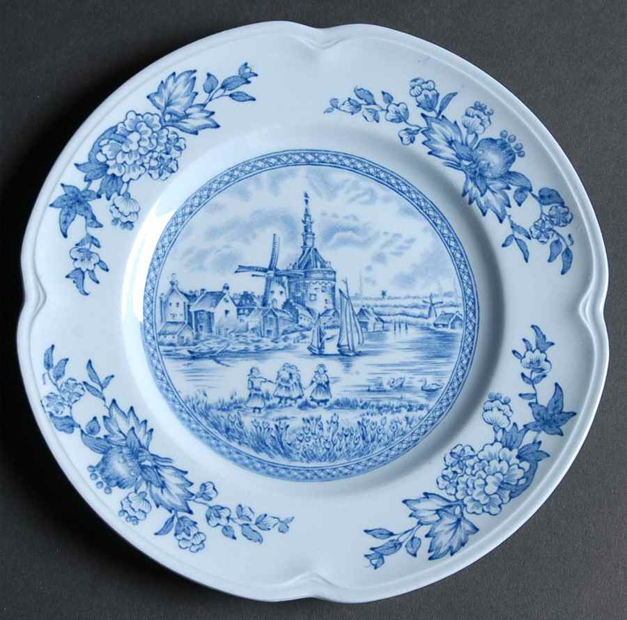 Tulip Time Blue (Blue Background) Bread & Butter Plate by Johnson Brothers-1